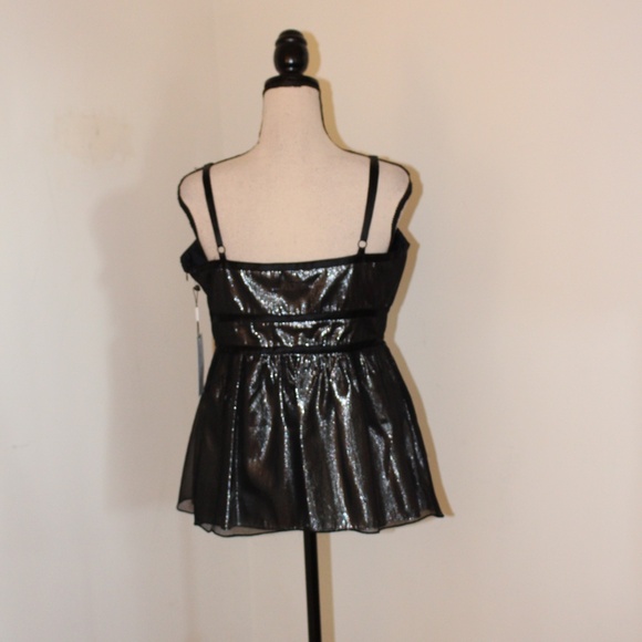 Calvin Klein, Y2K black metallic babydoll top - Picture 5 of 11